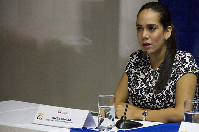 Viviana Bonilla renuncia a la Secretaría Nacional de Gestión de la Política